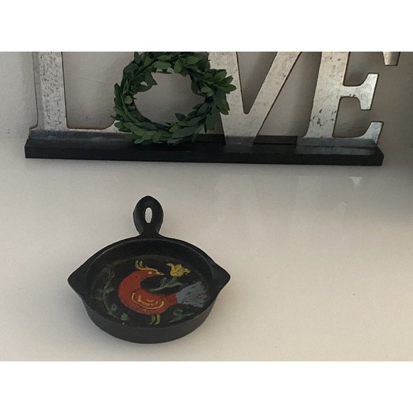 Vintage Mid Century Miniature Cast Iron Skillet Bird LHC‎ Japan Raised Relief - Picture 11 of 16